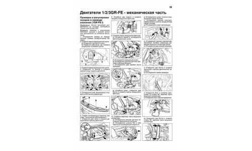 Руководство по ремонту и обслуживанию бензиновых двигателей Toyota (1GR-FE, 2GE-FE, 3GR-FE, 2GR-FSE, 3GR-FSE, 4GR-FSE)