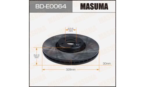 Диск тормозной Masuma, передний, правый/левый, для Volvo XC60, 1 шт, арт. BD-E0064