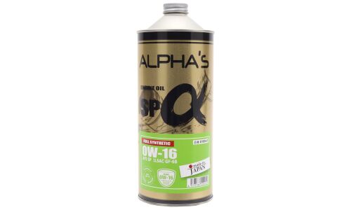 Масло моторное ALPHA'S Engine Oil 0w16, синтетическое, API SP, ILSAC GF-6B, для бензинового двигателя, 1л, арт. 810041