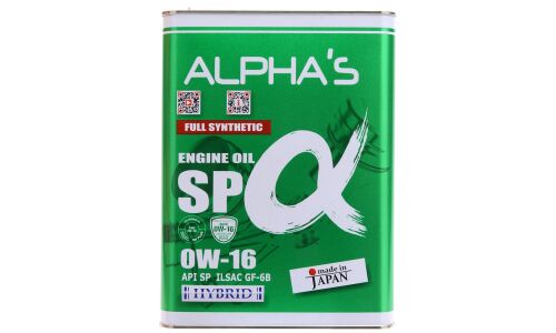 Масло моторное ALPHA'S Engine Oil 0w16, синтетическое, API SP, ILSAC GF-6B, для бензинового двигателя, 4л, арт. 810044