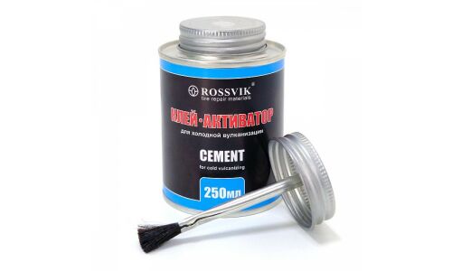 Клей-активатор ROSSVIK, для холодной вулканизации, с кистью, банка 250мл, арт. K.025.K.2