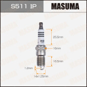 Свеча зажигания Masuma Iridium + Platinum ITR6F13 с иридиевым электродом, арт. S511IP