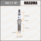 Свеча зажигания Masuma Iridium + Platinum ILZNAR8A7G с иридиевым электродом, арт. S517IP