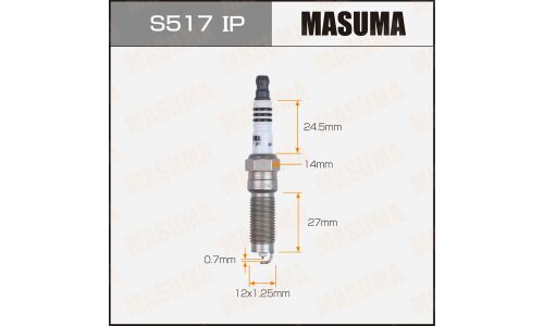 Свеча зажигания Masuma Iridium + Platinum ILZNAR8A7G с иридиевым электродом, арт. S517IP