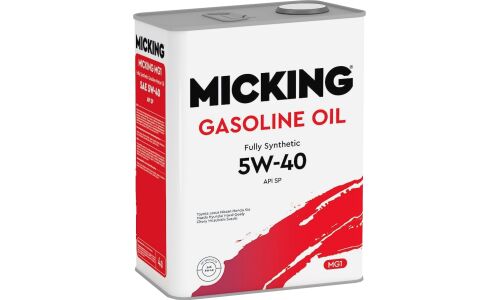 Масло моторное Micking Gasoline Oil MG1 5w40, синтетическое, API SP, для бензинового двигателя, 4л, арт. M2134