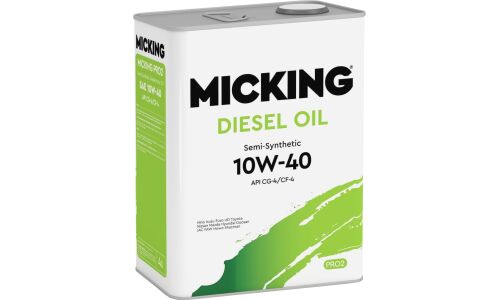 Масло моторное Micking Diesel Oil PRO2 10w40, полусинтетическое, API CG-4, для дизельного двигателя, 4л, арт. M1217