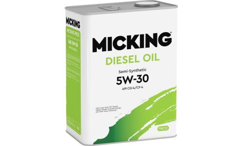Масло моторное Micking Diesel Oil PRO2 5w30, полусинтетическое, API CG-4, для дизельного двигателя, 4л, арт. M1212