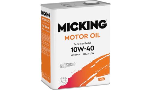 Масло моторное Micking Motor Oil EVO2 10w40, полусинтетическое, API SN/CF, ACEA A3/B4, универсальное, 4л, арт. M2156