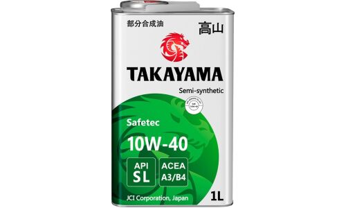 Масло моторное Takayama Safetec 10w40, полусинтетическое, API SL/CF, ACEA A3/B4, универсальное, 1л, арт. 605590