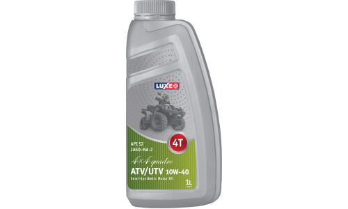 Масло для квадроциклов Luxe 4x4 Quadro ATV/UTV 10w40, полусинтетическое, API SJ, JASO MA2, 4-тактное, 1л, арт. 30404