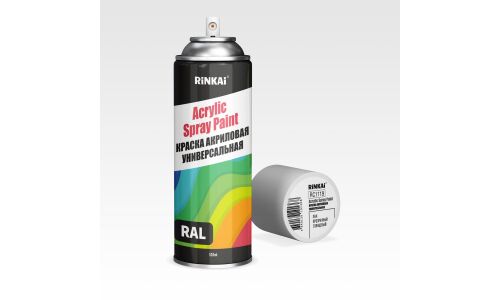 Краска аэрозольная Rinkai Acrylic Spray Paint, акриловая, многоцелевая, прозрачная (лак), 520мл, арт. RC1119