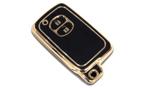 Чехол на смарт-ключ Toyota, полиуретан, 2 кнопки, чёрный цвет