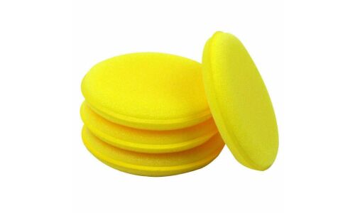 Губка для полировки, поролон, круглая, Ø100мм, жёлтая, 12 шт