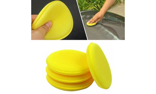 Губка для полировки, поролон, круглая, Ø100мм, жёлтая, 12 шт