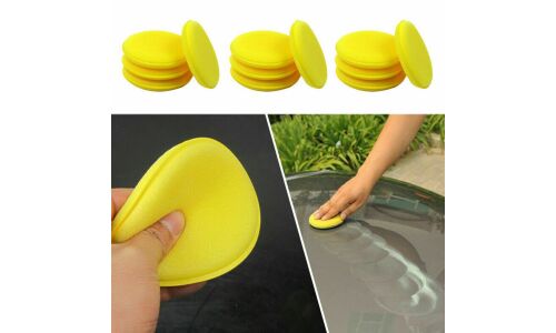 Губка для полировки, поролон, круглая, Ø100мм, жёлтая, 12 шт