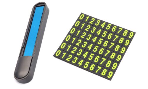 Табличка с номером телефона (автовизитка), закрывающаяся, с магнитными цифрами, металл