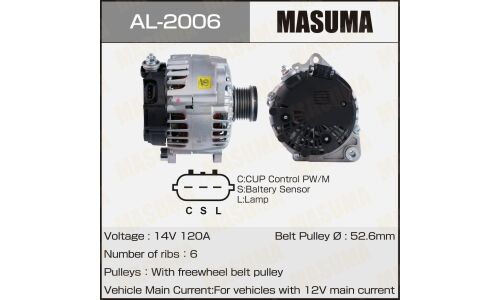 Генератор Masuma, для Nissan, арт. AL-2006