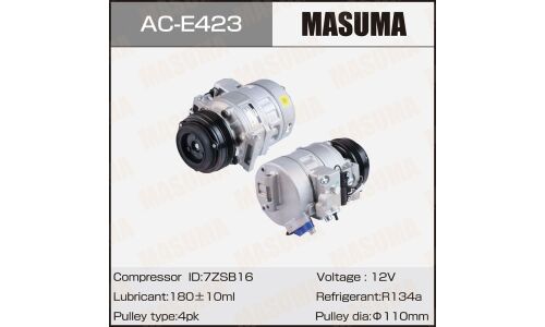 Компрессоры кондиционера MASUMA, BMW X3 (E83), 3-SERIES (E46) / M54B30 (306S3), S54B32 (326S4)