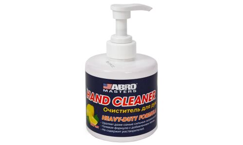 Очиститель для рук ABRO Masters Hand Cleaner, с содержанием пемзы, аромат лимона, бутылка с дозатором 500мл, арт. HC-500-AM-RE