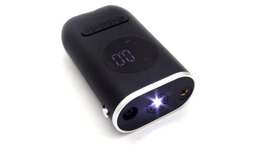 Компрессор портативный Car Air Pump, 25л/мин, 10атм, 2000мАч, цифровой дисплей, фонарь, 4 насадки, арт. CZK-3668