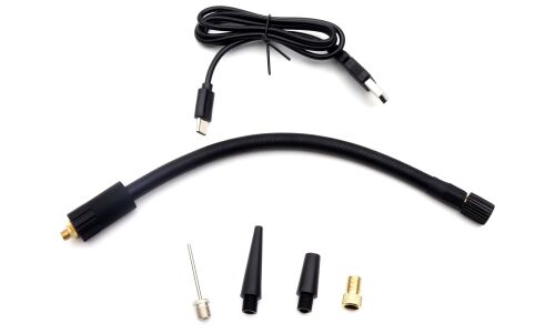 Компрессор портативный Car Air Pump, 25л/мин, 10атм, 2000мАч, цифровой дисплей, фонарь, 4 насадки, арт. CZK-3668