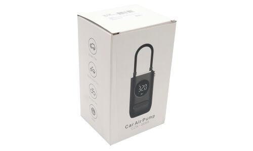 Компрессор портативный Car Air Pump, 25л/мин, 10атм, 2000мАч, цифровой дисплей, фонарь, 4 насадки, арт. CZK-3668