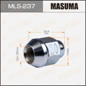 Гайка колесная Masuma MLS-237, закрытая, для Suzuki, M12x1.25(R), длина 30.4мм, под ключ 19мм, 1 шт