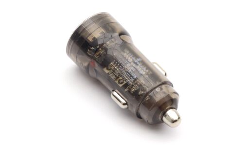 Зарядное устройство в прикуриватель Dual USB Car Charger Adapter, 12/24В, 1xUSB (5В/5А–11В/6А), 1xUSB Type-C (9В/2.22А), 66Вт, с функциями Power Delivery и Quick Charge, арт. F-025