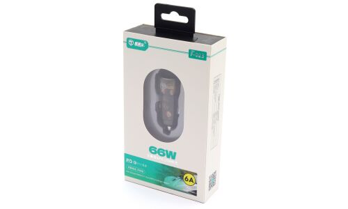 Зарядное устройство в прикуриватель Dual USB Car Charger Adapter, 12/24В, 1xUSB (5В/5А–11В/6А), 1xUSB Type-C (9В/2.22А), 66Вт, с функциями Power Delivery и Quick Charge, арт. F-025