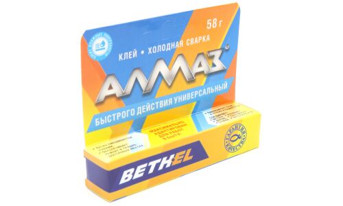 Холодная сварка Алмаз, быстрого действия, многоцелевая, туба 58г, арт. AZ-0516
