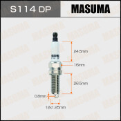 Свеча зажигания Masuma Double Platinum с платиновым электродом, арт. S114DP