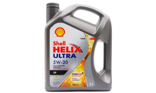 Масло моторное Shell Helix Ultra 5w30, синтетическое, API SP, ILSAC GF-6A, для бензинового двигателя, 4л, арт. 550069378