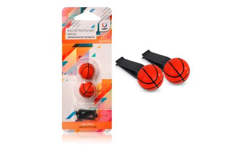 Ароматизатор в дефлектор АЕР «Баскетбольные мячи» Цитрус, полимерный, арт. А 2302