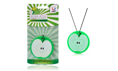 Ароматизатор подвесной АЕР «Арома Фреш» Зелёное яблоко, полимерный, арт. А 1408