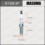 Свеча зажигания Masuma Iridium+Platinum с иридиевым электродом, арт. S125IP