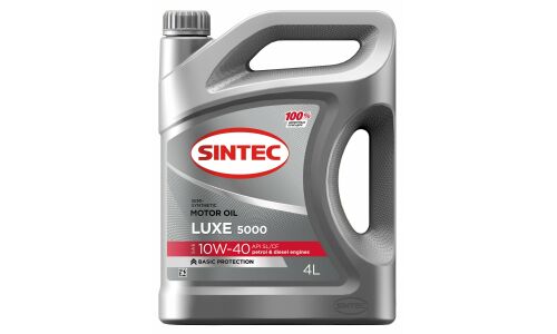 Масло моторное Sintec Luxe 5000 10w40, полусинтетическое, API SL/CF, универсальное, 4л, арт. 600232