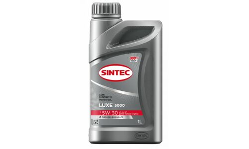 Масло моторное Sintec Luxe 5000 5w30, полусинтетическое, API SL/CF, ACEA A3/B4, универсальное, 1л, арт. 600244