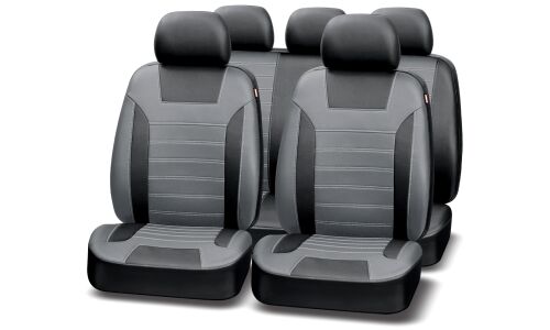 Чехлы Autopremier Platinum VIP, для переднего и заднего ряда, экокожа, черно-серый цвет, 11 предметов, арт. PIV1440