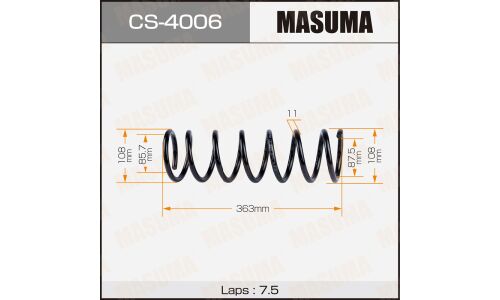 Пружина подвески Masuma, задняя, правая/левая, 1 шт, арт. CS-4006