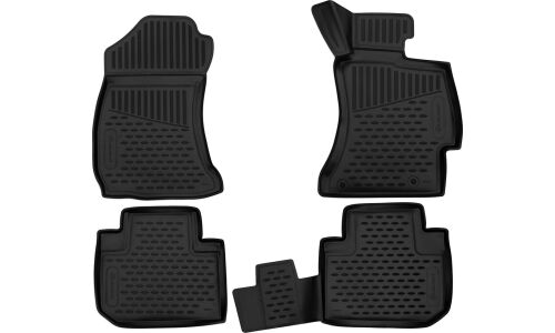 Коврики модельные Autofamily Element 3D для Subaru Forester 2012-2018 (правый руль), для переднего и заднего ряда, полиуретан, черный цвет, 4 шт, арт. ELEMENT3DA0N014210