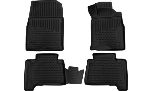 Коврики модельные Autofamily Element 3D для Toyota Hilux Surf 2002-2009 (правый руль), для переднего и заднего ряда, полиуретан, черный цвет, 4шт