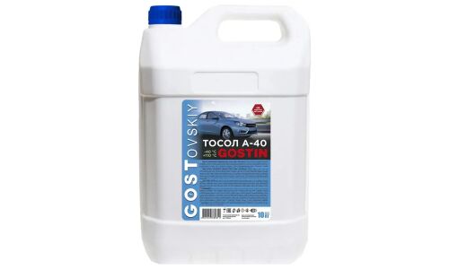 Тосол GOSTovsky Gostin А-40, синий, -40°C, 10кг, арт. 978556