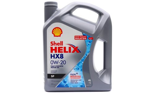 Масло моторное Shell Helix HX8 0w20, синтетическое, API SP, ILSAC GF-6A, для бензинового двигателя, 4л, арт. 550063126