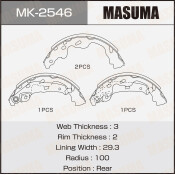 Колодки тормозные барабанные Masuma, комплект на ось (4 шт), арт. MK-2546