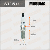 Свеча зажигания Masuma Double Platinum с платиновым электродом, арт. S115DP
