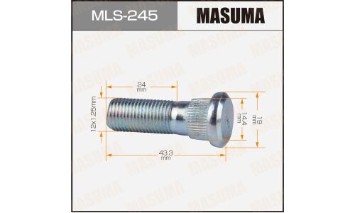 Шпилька колесная Masuma MLS-245, для Nissan, Infiniti, M12x1.25(R), длина 43.3мм, 1шт, арт. MLS-245