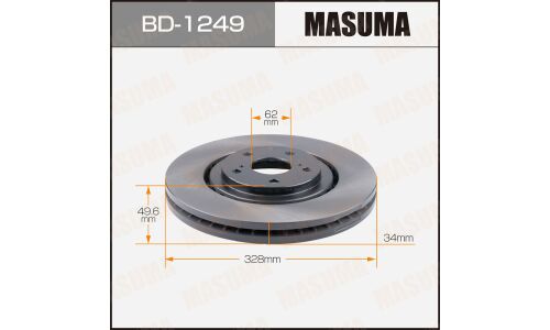 Диск тормозной Masuma, передний, правый/левый, для Lexus RX 350, 1 шт, арт. BD-1249