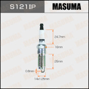 Свеча зажигания Masuma Iridium+Platinum с иридиевым электродом, арт. S121IP