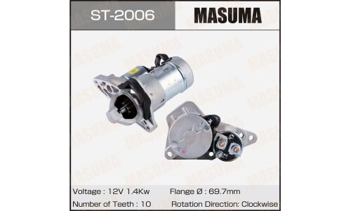 Стартер MASUMA, NISSAN / H4M, HR12DE, HR15DE, HR16DE (12V/1.4KW)