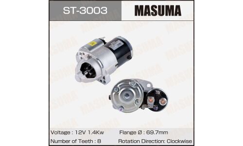 Стартер MASUMA, MITSUBISHI / 4B10, 4B11, 4B12 (12V/1.4KW)